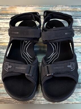 Ecco Offroad Yucatan Sport Sandal Womens 8-8.5 Black Leather Hiking Casual Water